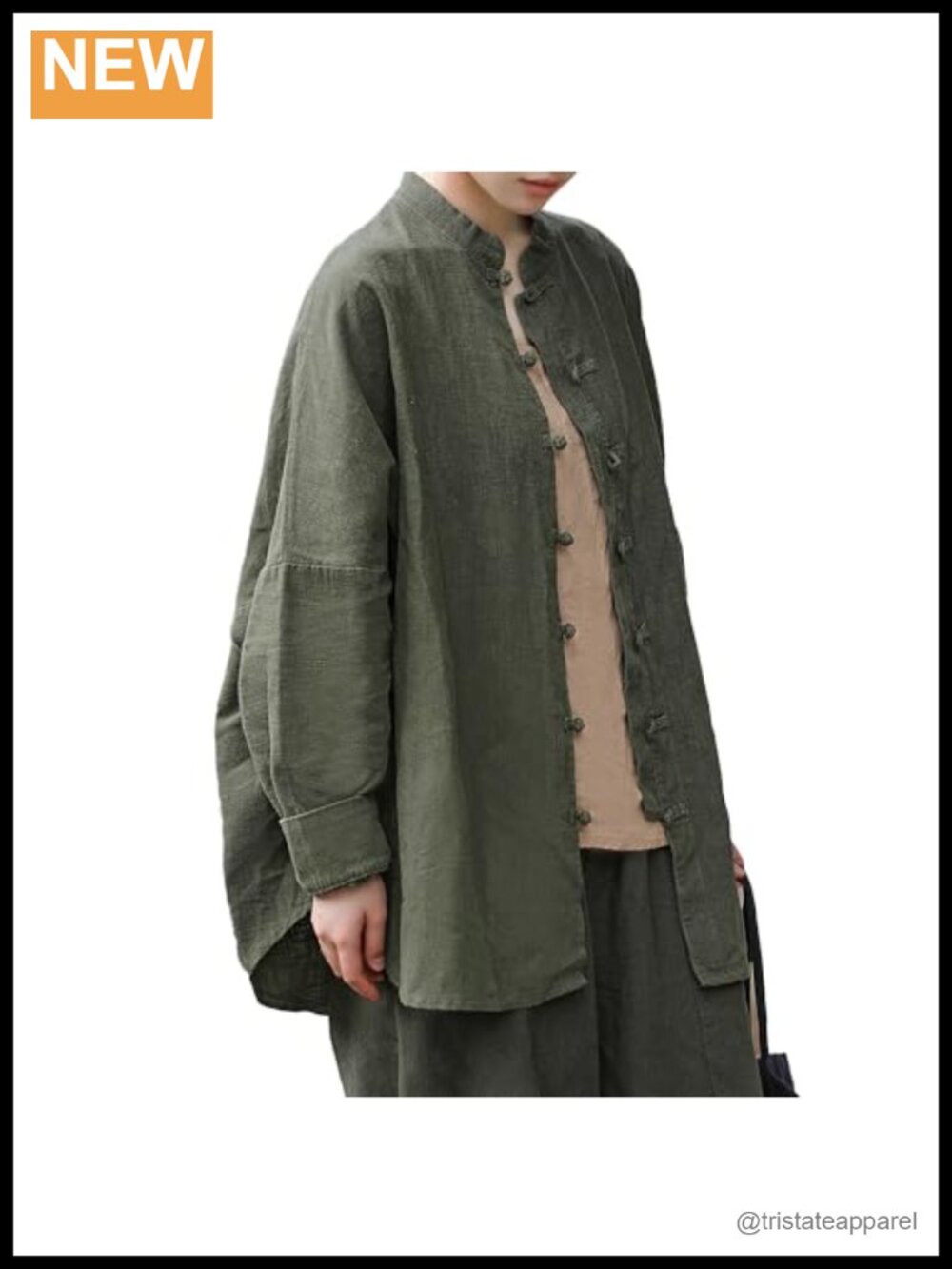 Linen Shirt Jacket Oversized Button Down Blouse Long Sleeve Women Casual Loose